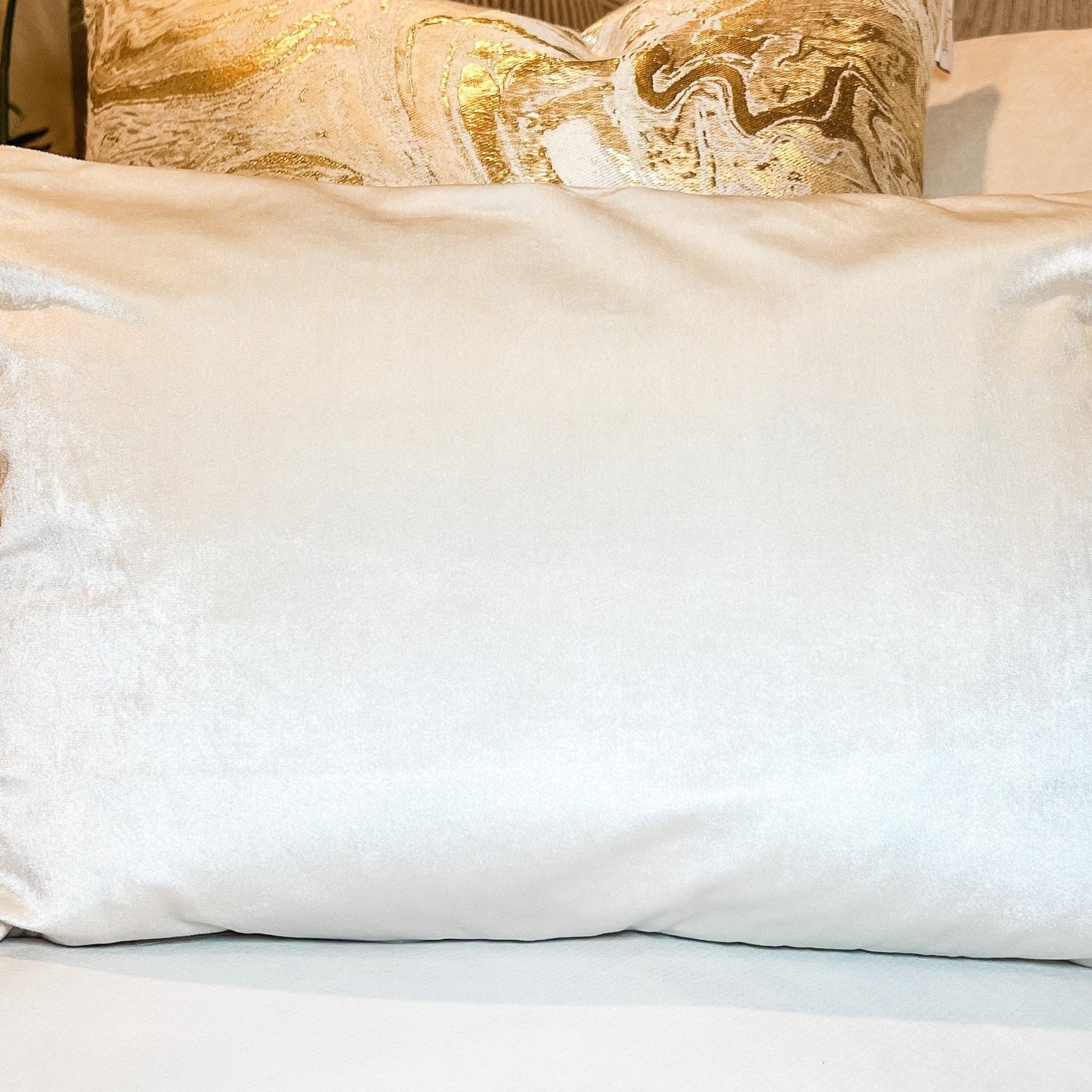 Brown and Ivory Velvet Lumbar Pillow Cover - DiamondVale