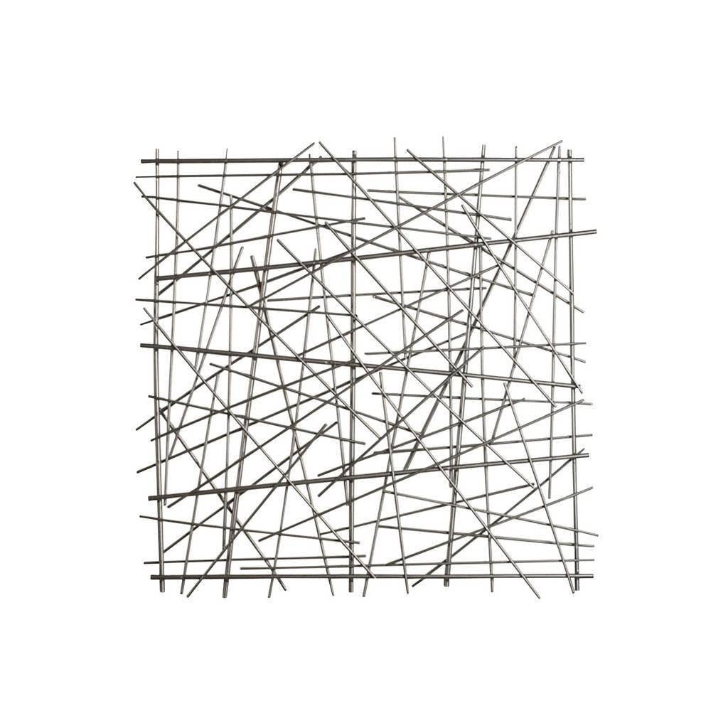 Charcoal Metal Abstract Square Wall Decor 21" | Modern Home Decor | Housewarming Gift | Black Wall Decor - DiamondValeDecor