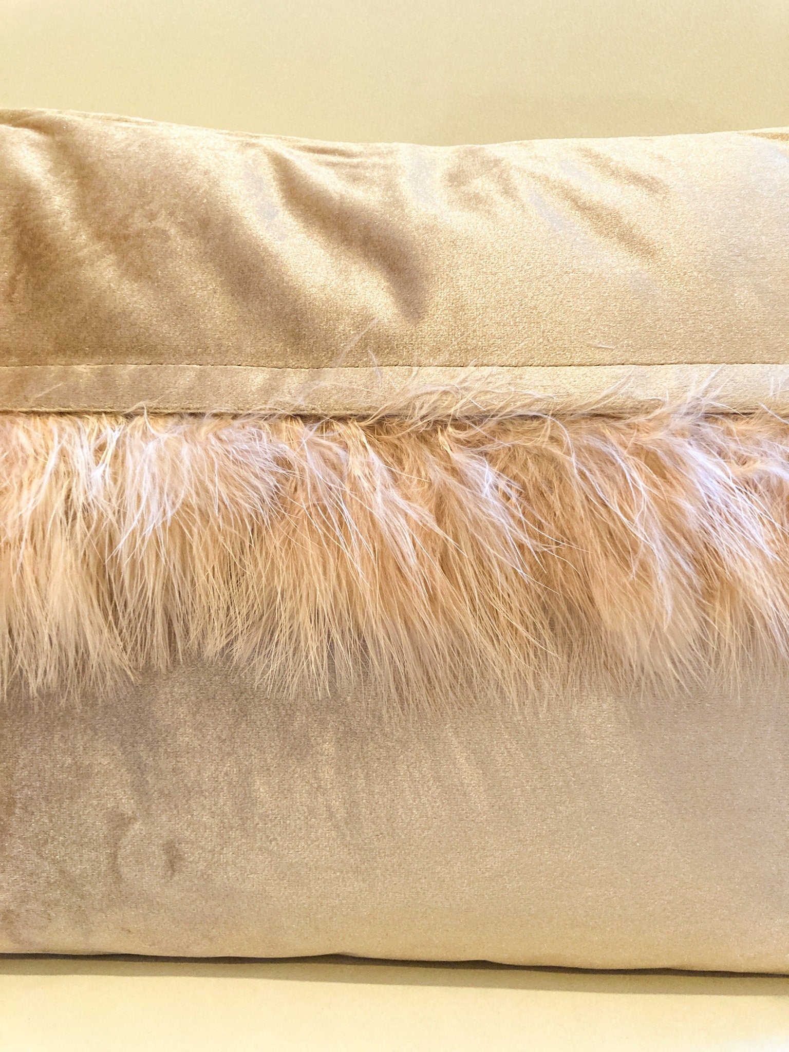 Glam Pillow | Luxury Champagne Velvet Pillow | Lumbar Pillow | Metallic Pillow | Decorative Pillow | Accent Pillow | Housewarming Gift - DiamondValeDecor