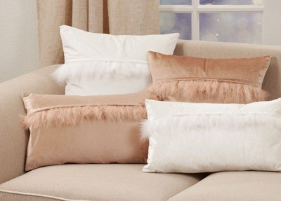 Glam Pillow | Luxury Champagne Velvet Pillow | Lumbar Pillow | Metallic Pillow | Decorative Pillow | Accent Pillow | Housewarming Gift - DiamondValeDecor