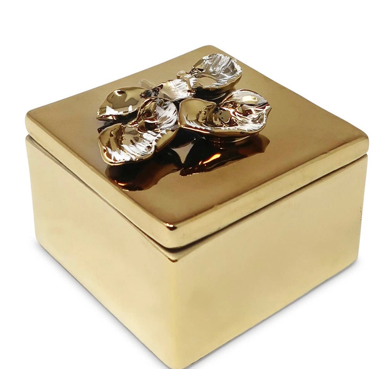 Gold Box with Gold Floral Accent - DiamondVale