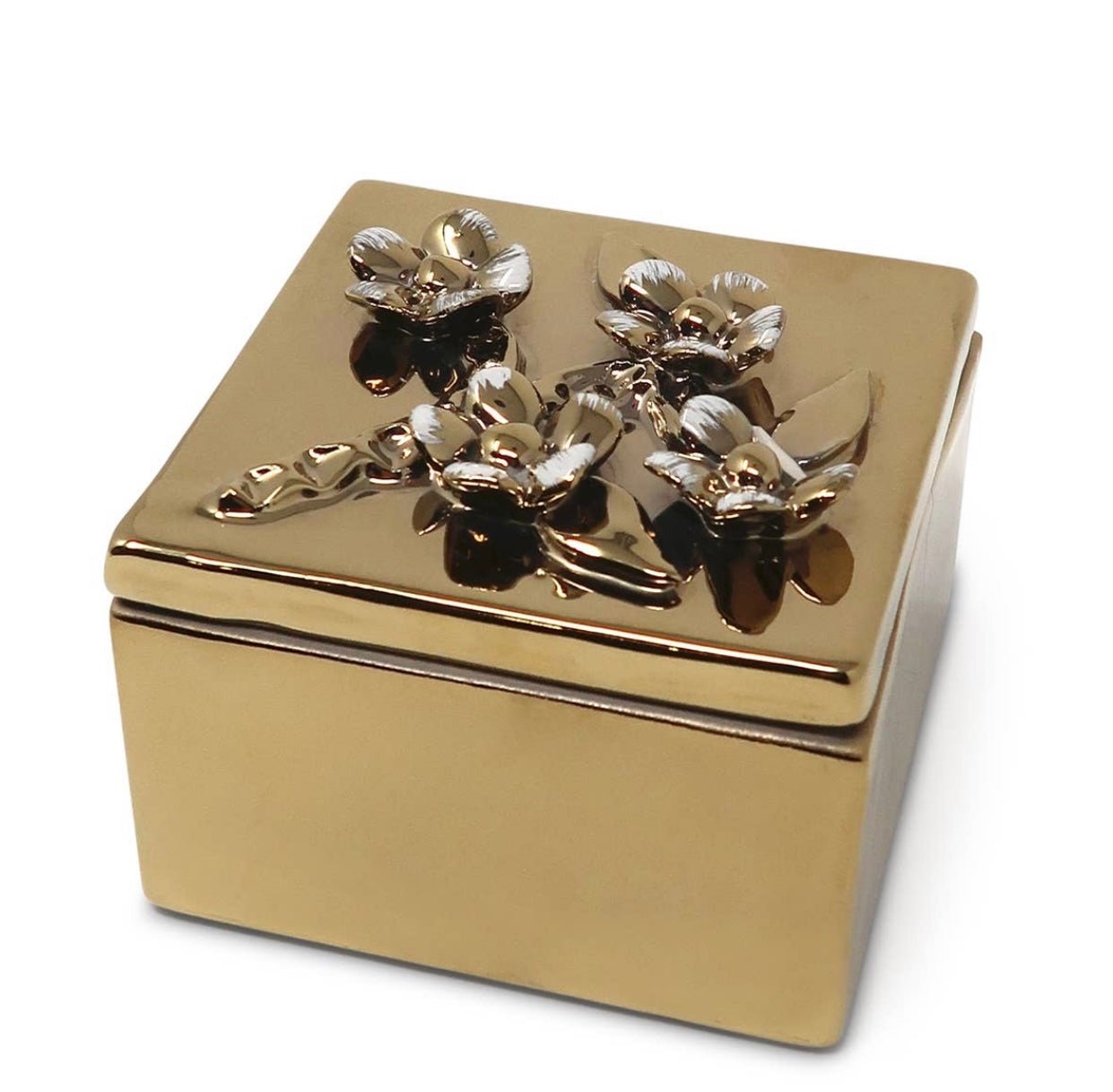 Gold Box with Gold Floral Accent - DiamondVale