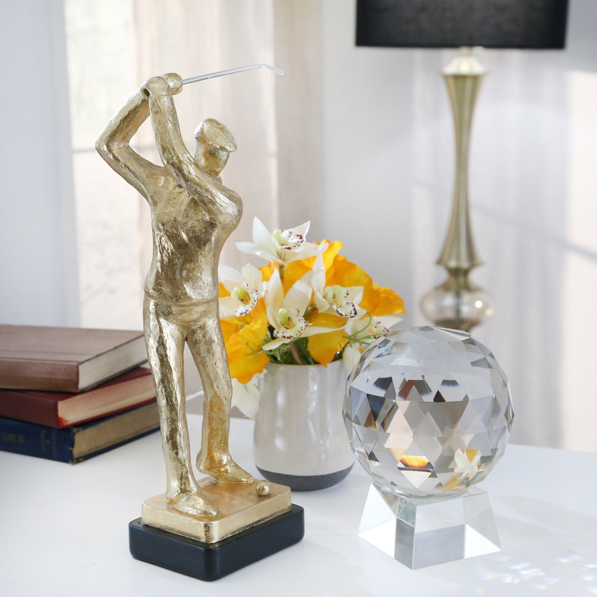 Gold Golf Figurine (13" and 14") - DiamondValeDecor