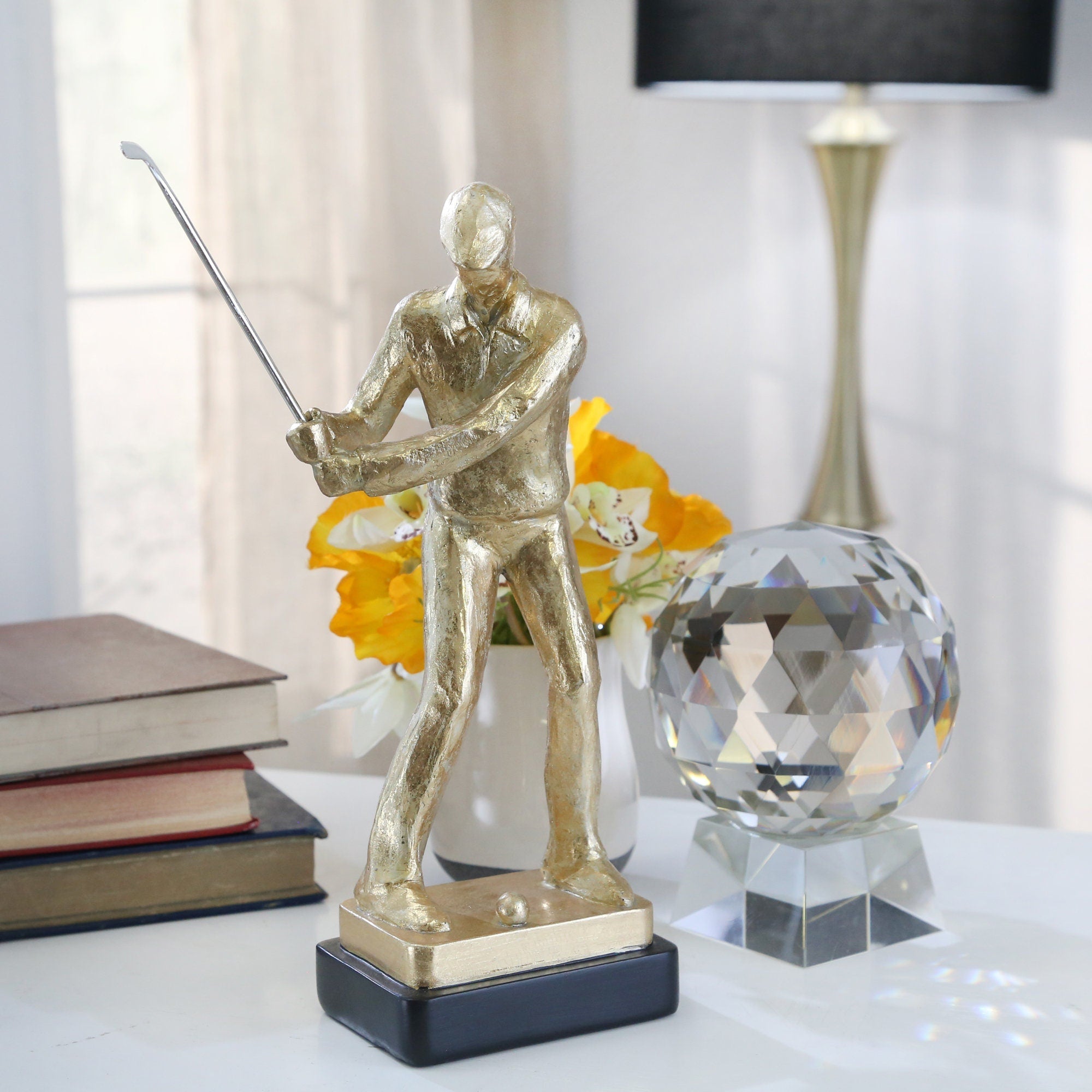 Gold Golf Figurine (13" and 14") - DiamondValeDecor