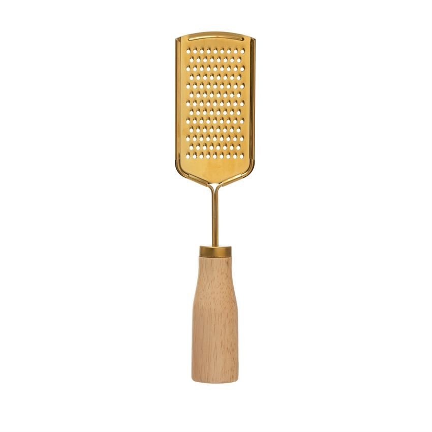 Gold Grater with Wood Handle - DiamondValeDecor