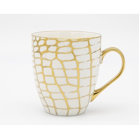 Gold Metallic Animal Pattern Print Coffee Mug (19oz) | Coffee Cup | Coffee Lovers Gift | Ceramic Mug | Glam Coffee | Gold Coffee - DiamondValeDecor