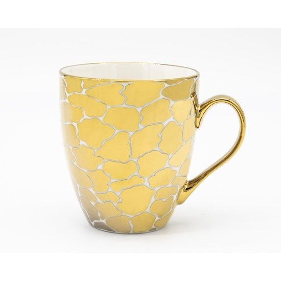 Gold Metallic Animal Pattern Print Coffee Mug (19oz) | Coffee Cup | Coffee Lovers Gift | Ceramic Mug | Glam Coffee | Gold Coffee - DiamondValeDecor