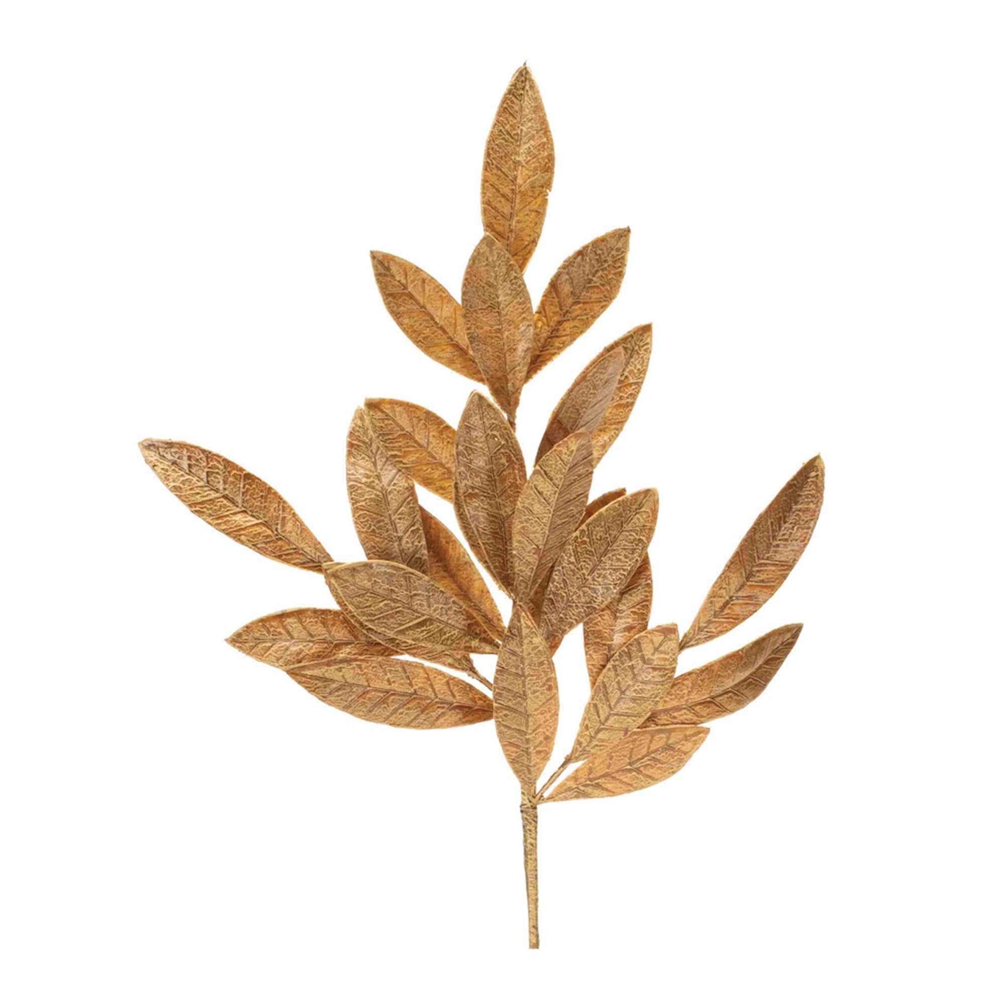 Gold Metallic Bay Leaf Spray (19") - DiamondVale