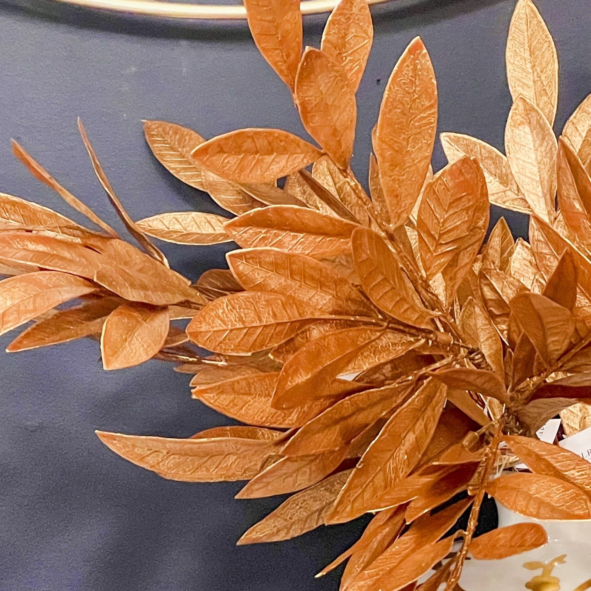 Gold Metallic Bay Leaf Spray (19") - DiamondVale