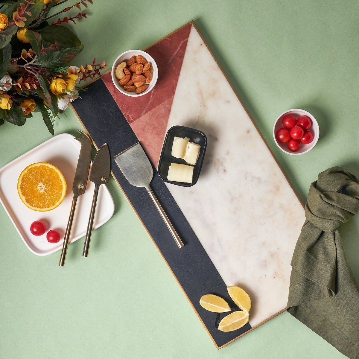 Marble Tray | White Marble Tray | Marble Charcuterie Board | Marble Cheese Board | Decorative Tray | Serving Tray | Marble Centerpiece | - DiamondValeDecor
