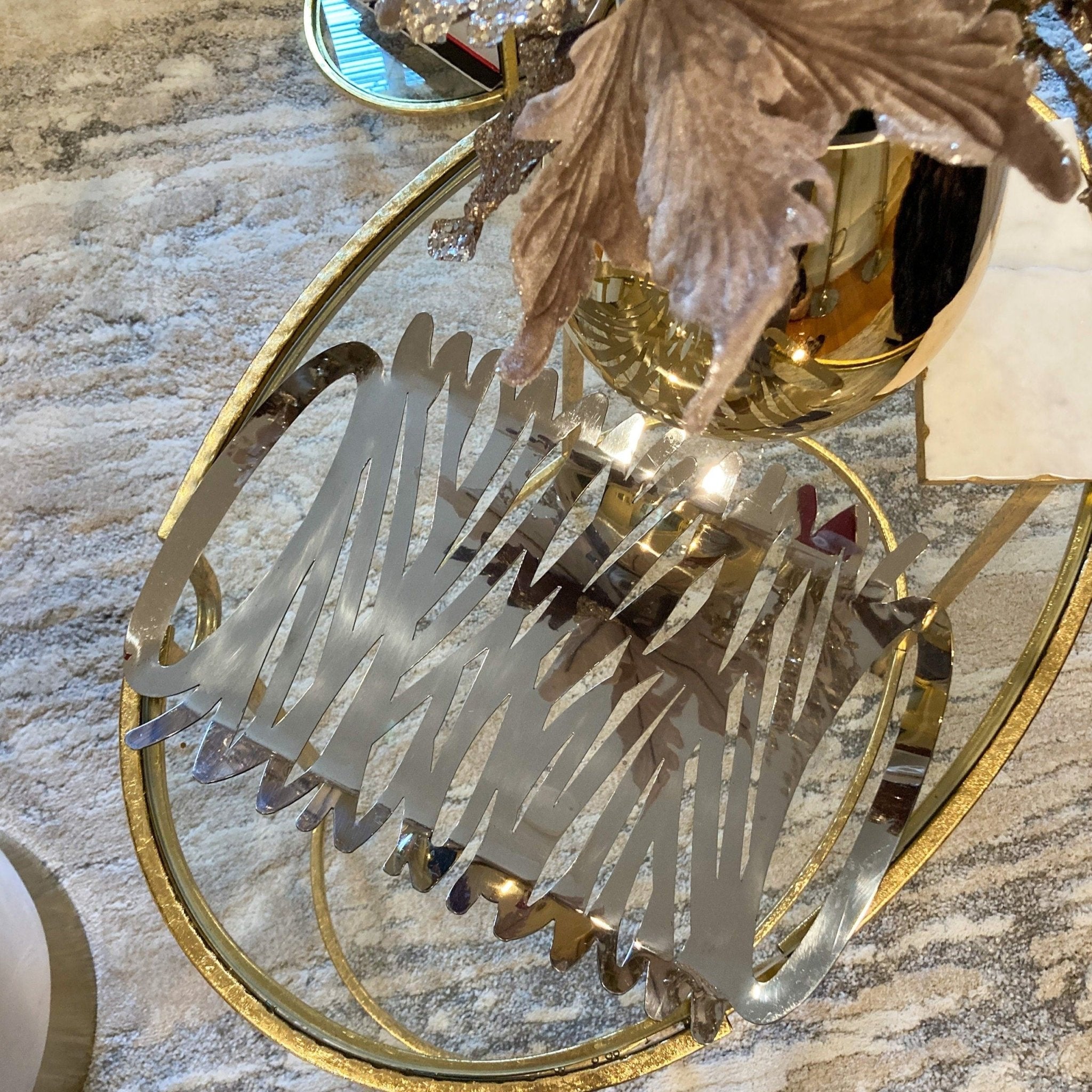 Rectangular Silver Serving Tray | Decorative Tray | Bar Cart Tray | Silver Centerpiece | Snack Tray | Housewarming Gift - DiamondValeDecor
