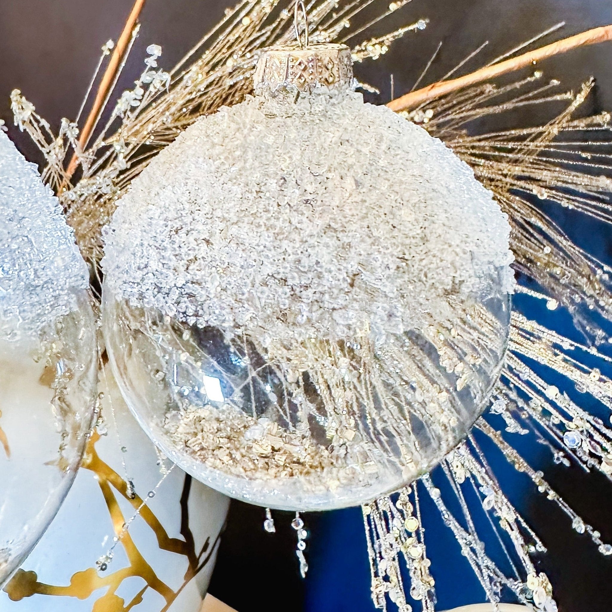 Silver Glass Ornaments (Set of 3) - DiamondVale