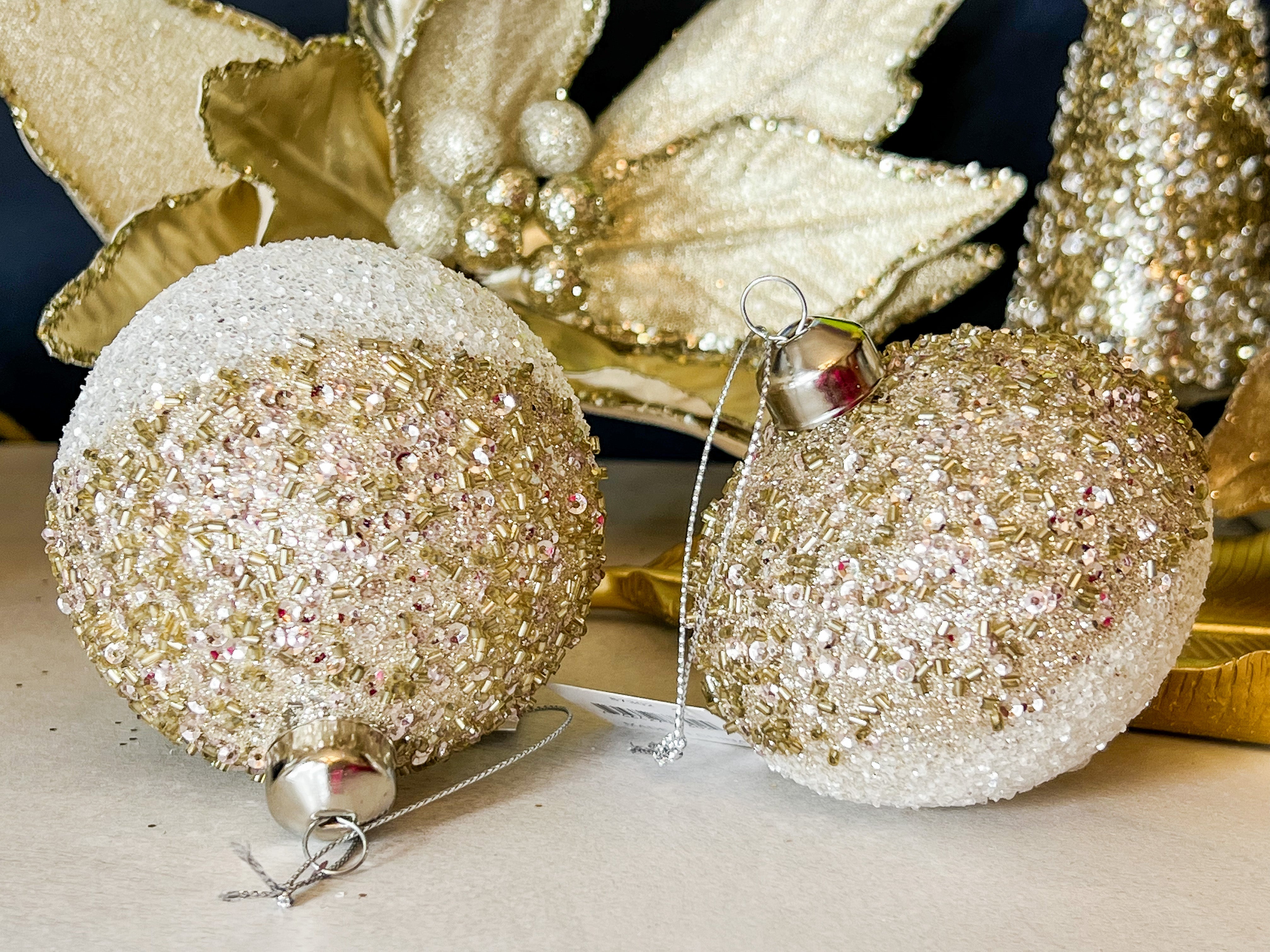 Jeweled beaded christmas ornaments