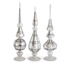 Black, Silver and Gray Tartan Plaid Glass Finials (Set of 3) - DiamondVale