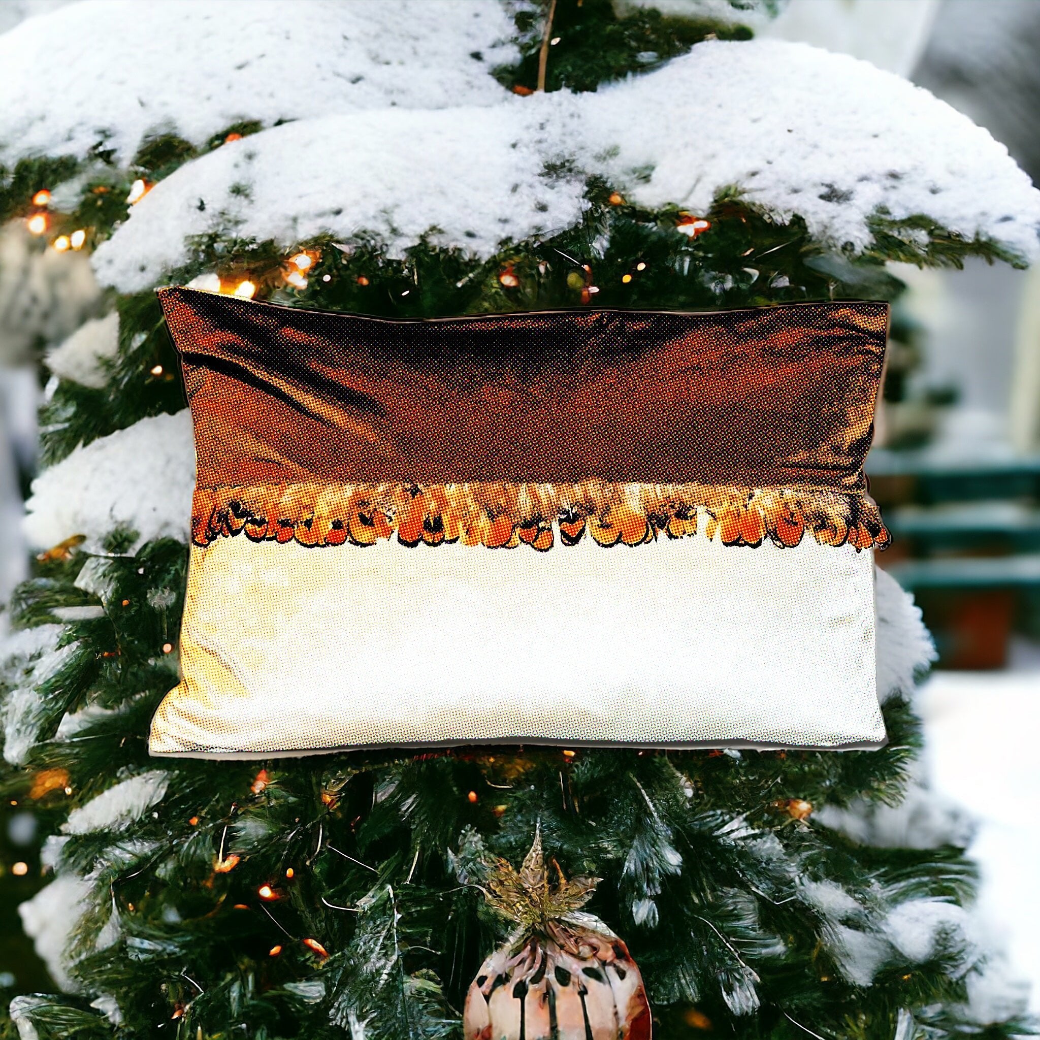 Brown and Ivory Velvet Lumbar Pillow Cover - DiamondVale