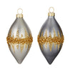 Double Point Gold Glittered Ornament (Set of 2) - DiamondValeDecor