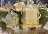 Gold Glass Twig Dome Candle Holder and Match Holder / Candle Cloche - DiamondVale