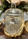 Gold Glass Twig Dome Candle Holder and Match Holder / Candle Cloche - DiamondVale