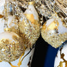 Gold Glittered Glass Ornaments (Set of 3) - DiamondVale