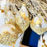 Gold Glittered Glass Ornaments (Set of 3) - DiamondVale