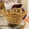 Gold Lattice Bowl | Decorative Bowl | Decorative Tray | Gold Serving Bowl | Gold Table Centerpiece | Coffee Table Decor | Housewarming Gift - DiamondValeDecor