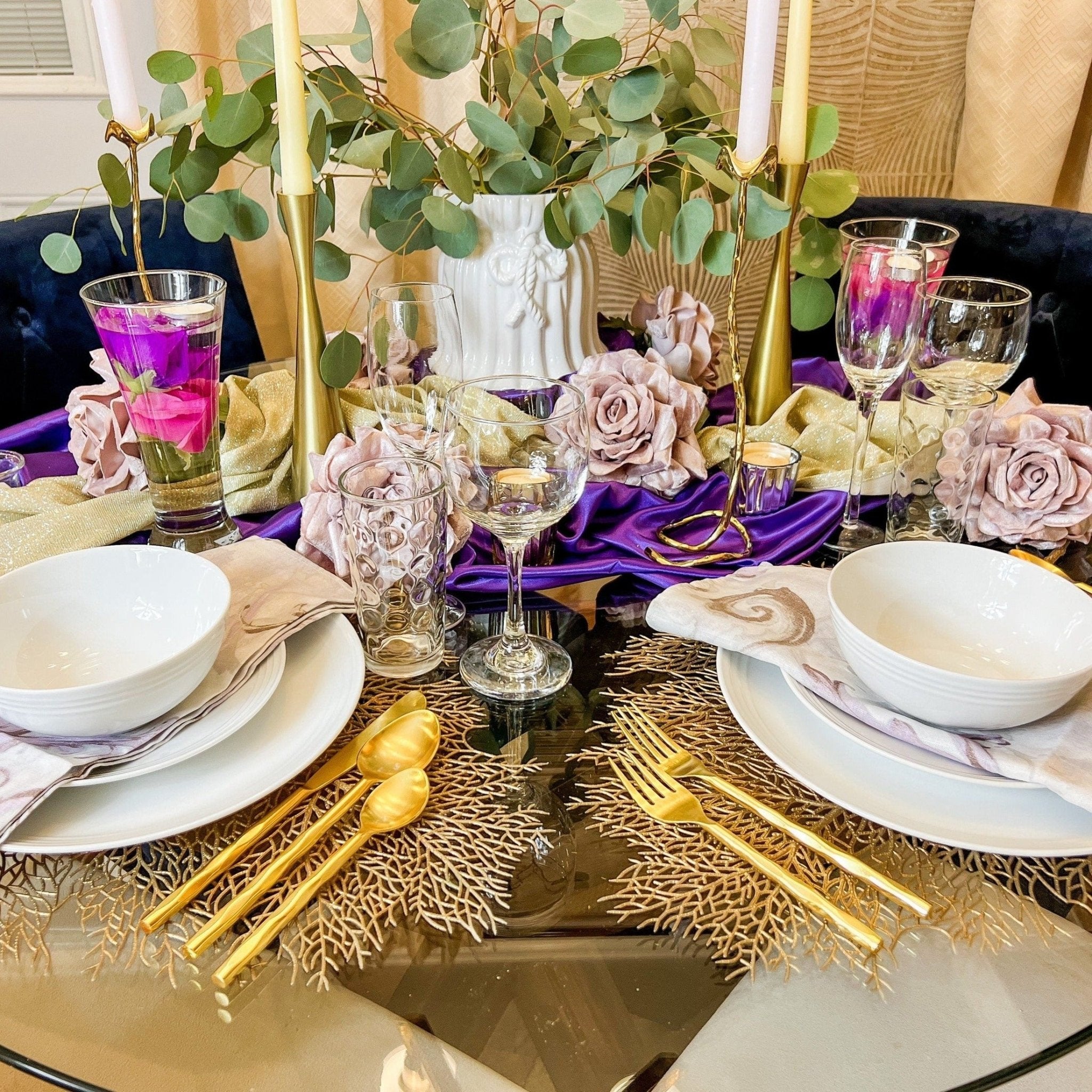 Handmade Gold Twisted Handle Cutlery Set | Gold Table Decor | Gold Flatware | Housewarming Gift | New Home Gift | Table Gift - DiamondValeDecor