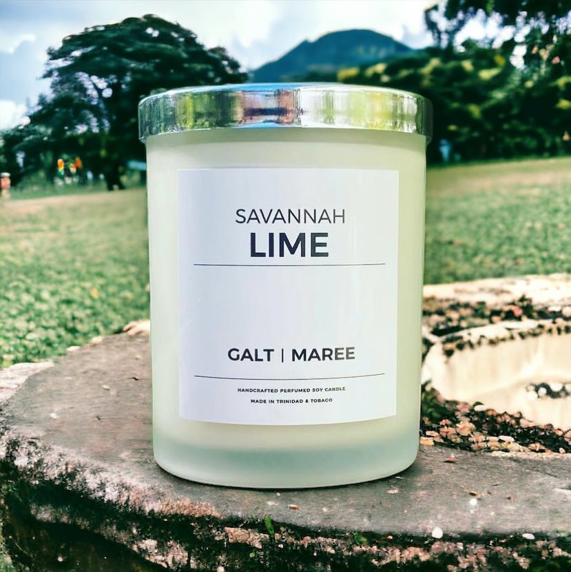 Handmade Soy Candle in Lime, Mint, Vetiver Scent | Savannah Lime (12.5 oz) - DiamondVale