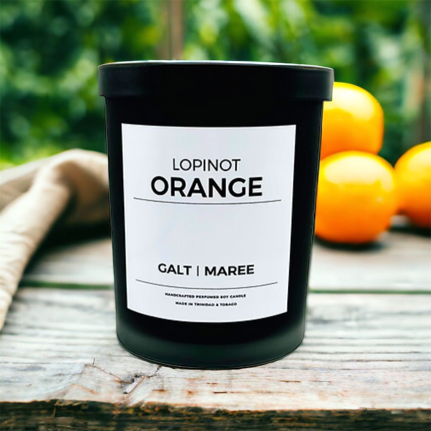 Handmade Soy Candle in Orange, Grapefruit, Cedar and Musk Scent | Lopinot Orange (12.5 oz) - DiamondVale