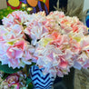 Hydrangea Stem (22”) - 2 Colors | Pink Flower | Blue Flower | Spring Flower | Artificial Flowers | Faux Hydrangea | Faux Floral Arrangement - DiamondValeDecor