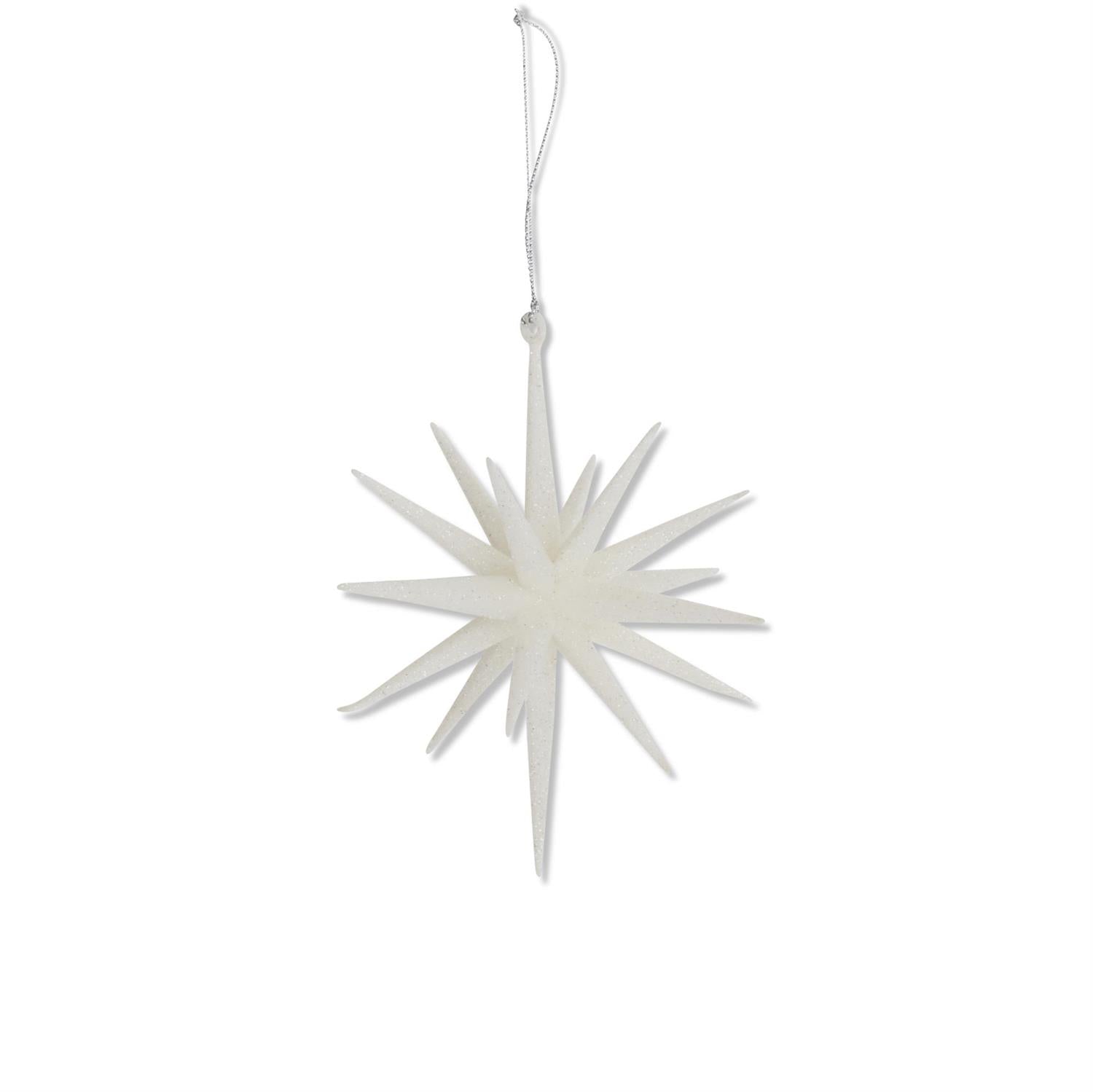Large Glitter Star Ornament - 6" (White or Gold) - DiamondVale
