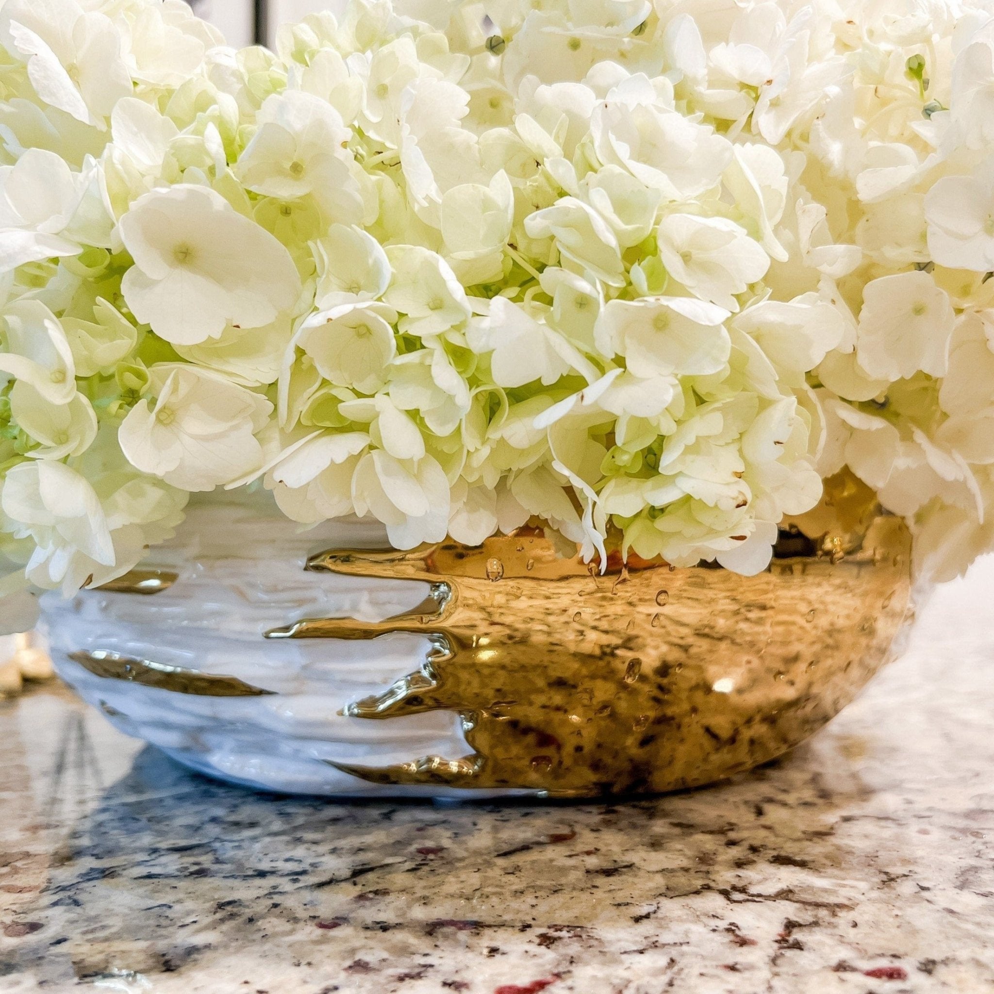 Large Gold White Decorative Bowl (11.5") | Decorative Tray | Gold Serving Bowl | Gold Table Centerpiece | Coffee Table Decor | Housewarming Gift - DiamondValeDecor