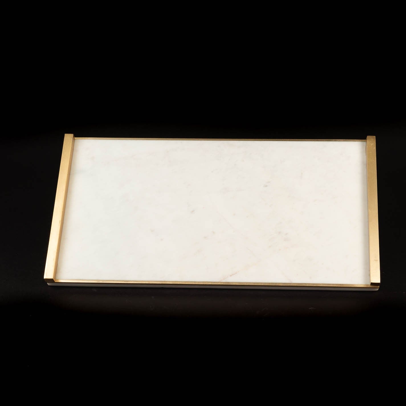 Large White Marble Tray w/ Gold Handles (18" x 9") | White Marble Tray | Decorative Tray | Serving Tray | Layering Tray | Marble Centerpiece - DiamondValeDecor