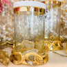 Marble Gold Glass Canister with Lid (Set of 3) - DiamondValeDecor