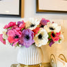 Pink Lilac White Anemone Bunch (11") | Pink Flower | Spring Flower | Artificial Flowers | Faux Flowers | Faux Floral Arrangement - DiamondValeDecor