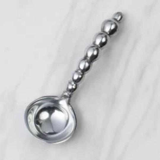 Silver Beaded Coffee Spoon (6") - DiamondVale