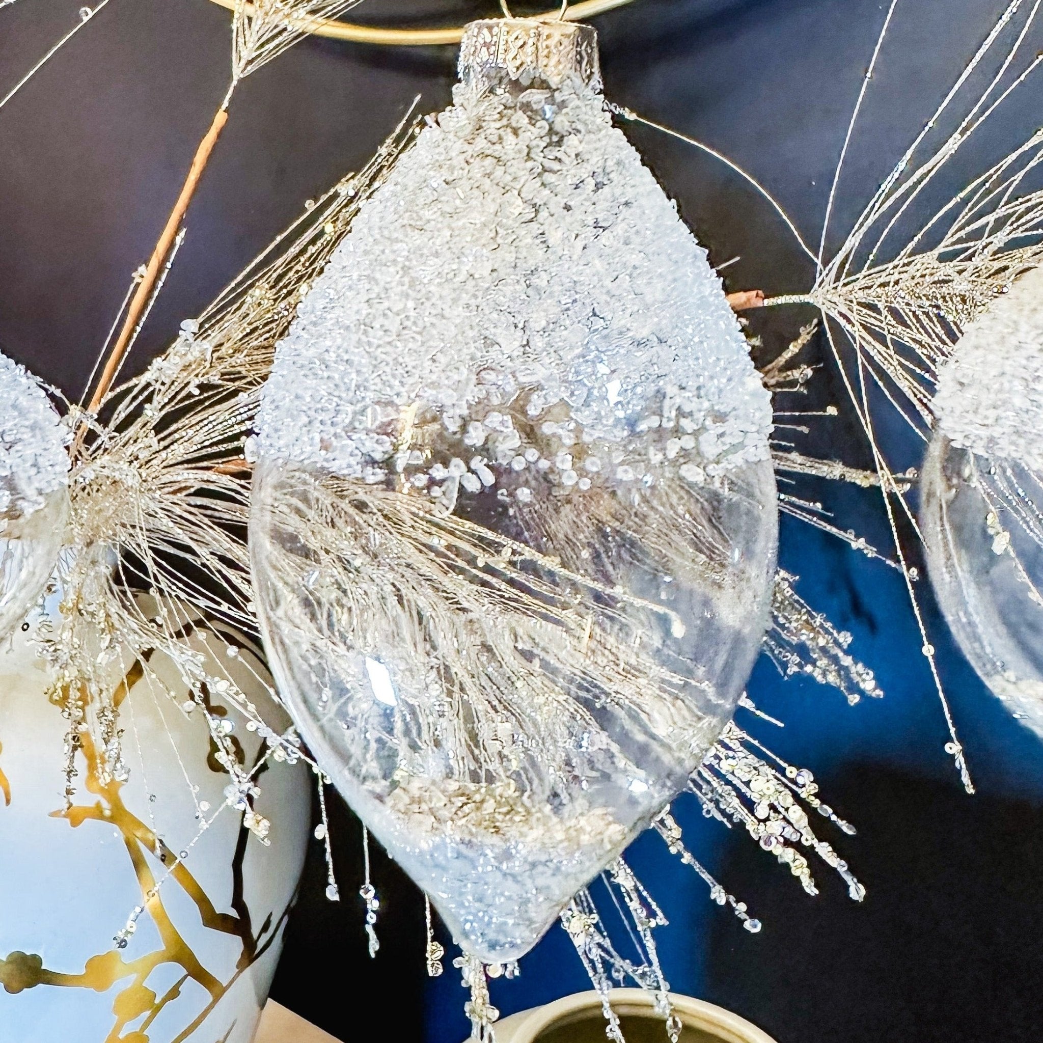 Silver Glass Ornaments (Set of 3) - DiamondVale