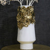 White and Gold Floral Porcelain Vase (14") | Gold Vase Centerpiece | Tall Gold Vase | White Flower Vase | Glam Vase | Housewarming Gift - DiamondValeDecor