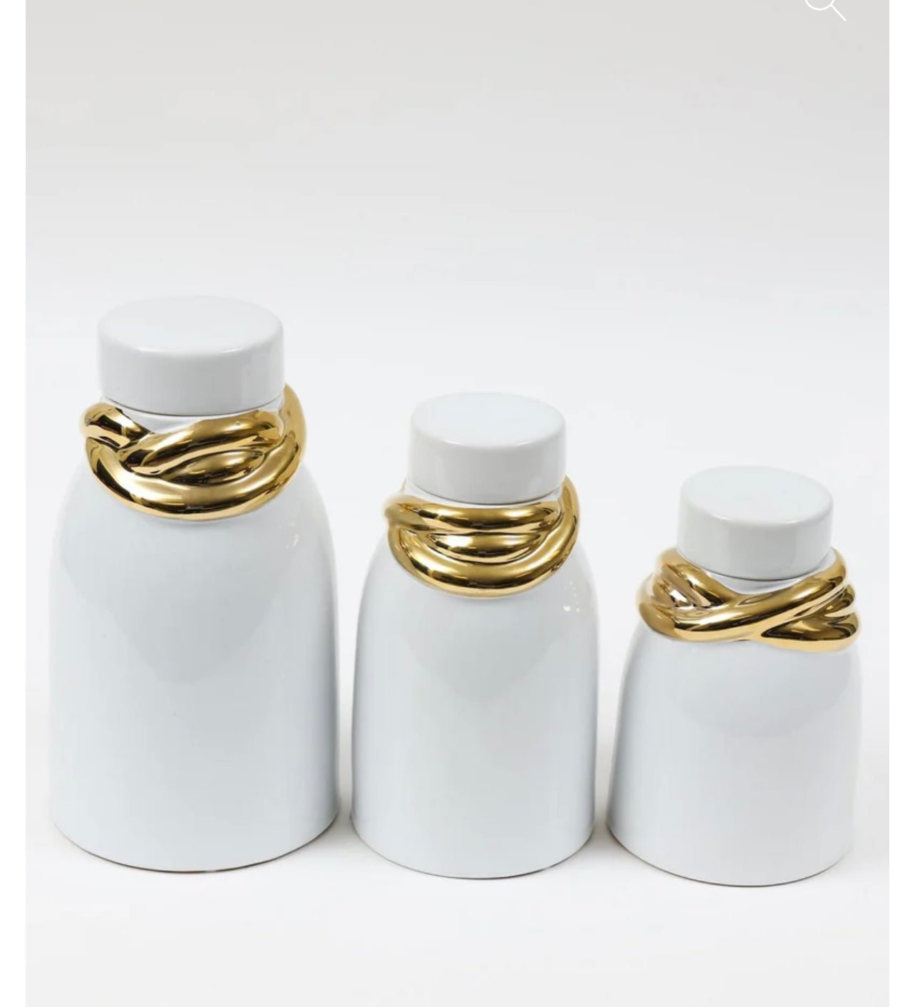 White and Gold Ginger Jar (3 sizes) - DiamondVale