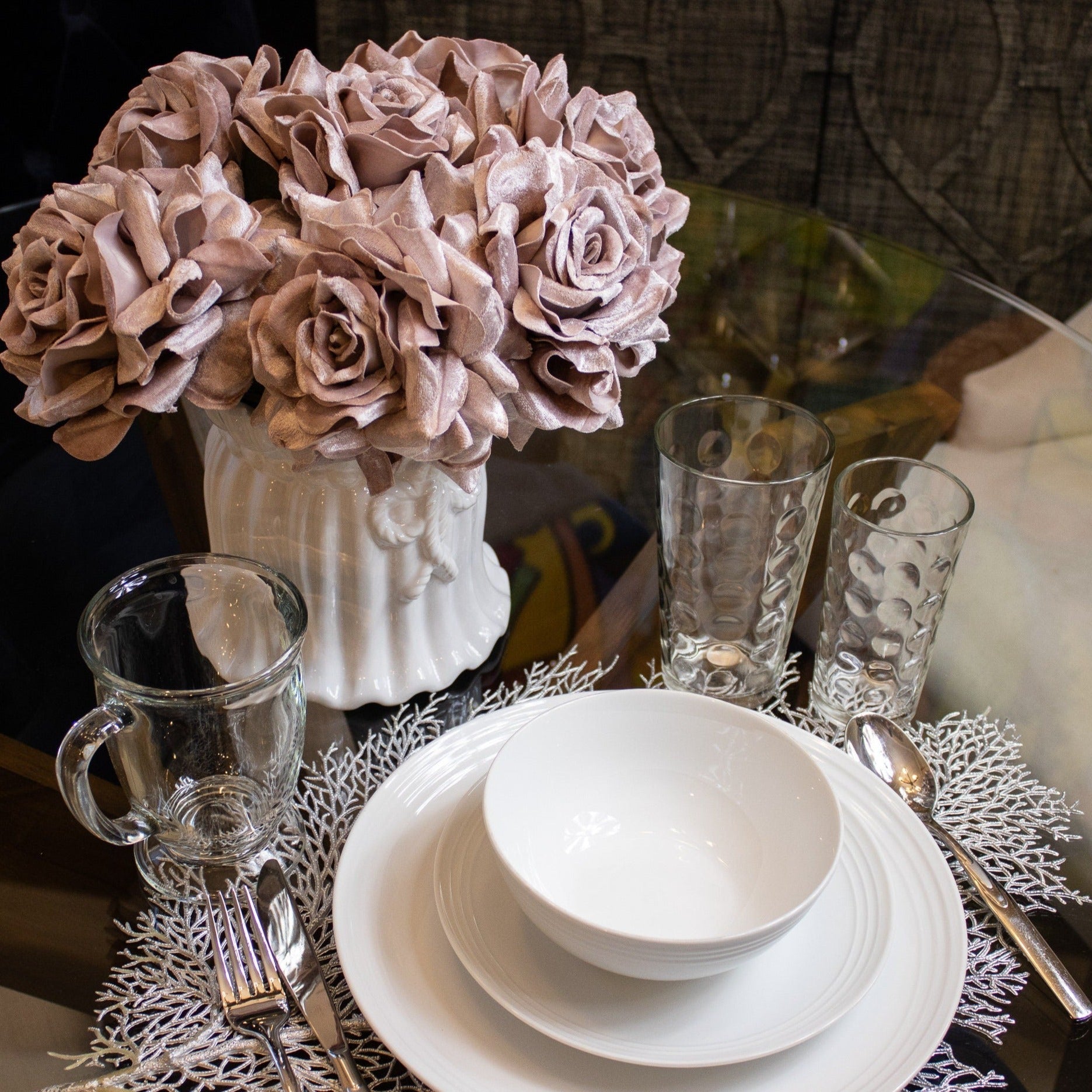 White Cachepot (6.5") | White Vase Centerpiece | Porcelain White Vase | White Flower Vase | Farmhouse Vase | Housewarming Gift - DiamondValeDecor