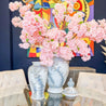 White, Light Blue and Gray Floral Ceramic Vase (12", 20") | Chinoiserie Vase | White Flower Vase | Large Ginger Jar | Housewarming Gift - DiamondValeDecor