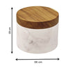 White Marble Jar/Canister with Wooden Lid - DiamondValeDecor