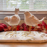 White Porcelain Birds with Gold Legs (Set of 2) - DiamondValeDecor